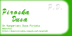 piroska dusa business card